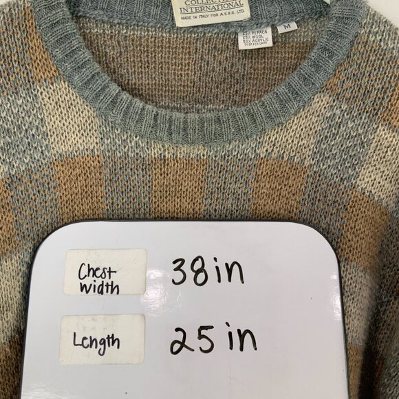 Collection International Gray/Brown Paid Crewneck Long Sleeve Sweater Size M - Picture 4 of 4